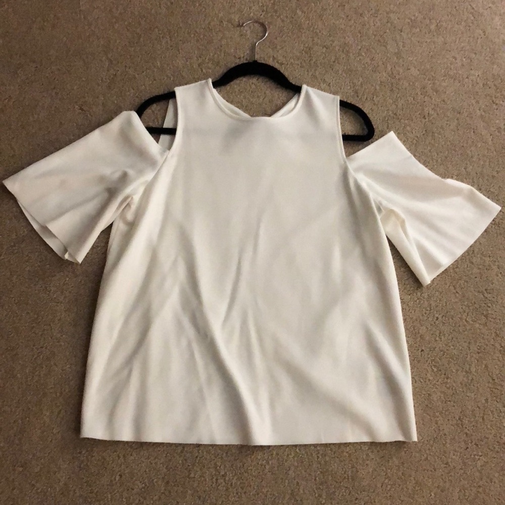 White Cold Shoulder Top